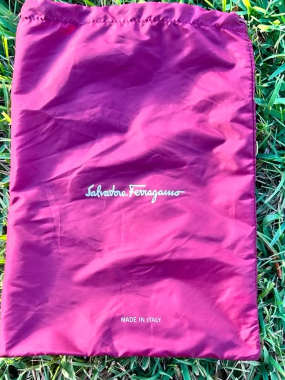 Salvatore Ferragamo Authentic Vintage Burgundy Dust Bag 11 x 16” Made in Italy
